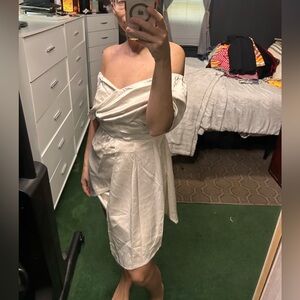 Lulu's Strapless Cream Dress